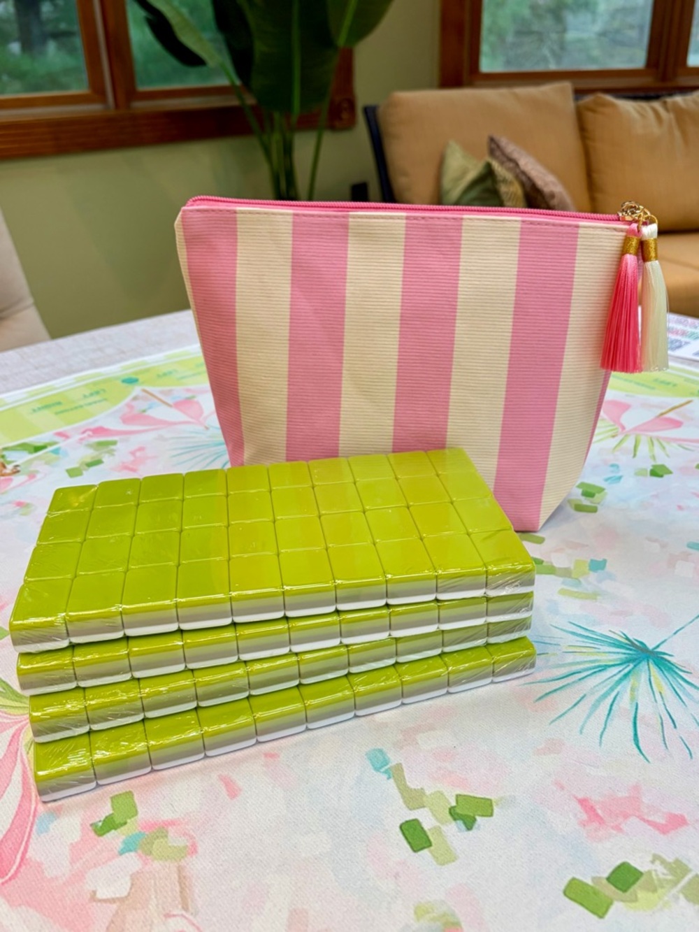 Spring Green 🌱 Mahjong Tiles 🌱 and Tile Bag